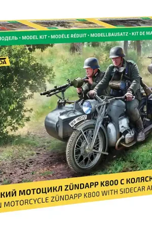 Zvezda 3717 German Motorcycle Zundapp K800 with Sidecar 1 35 Nu Kopen